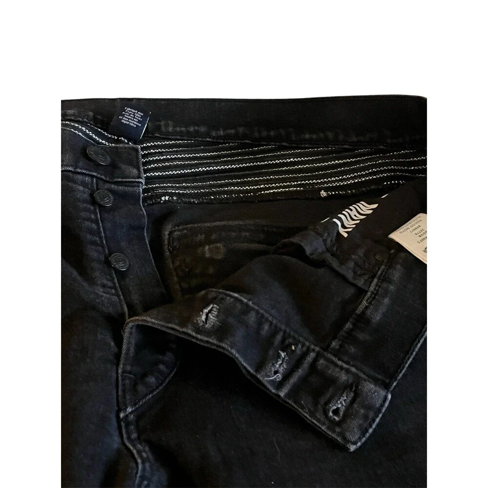 TRUE RELIGION Men's Jeans Sz 40x34 Rocco Moto Skinny Jeans Black Made in USA